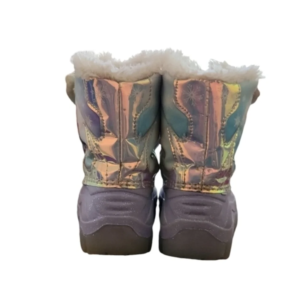 Disney LED‎ Light Up Toddler Girls' Frozen Winter Boots Blue with Glitter Size 6